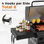 4-Burner Propane Gas Grill, 50,000 BTU Heavy Duty Outdoor BBQ Grill with Side Burner, Cast Iron Cooking Grates & Griddle for Backyard Barbecue