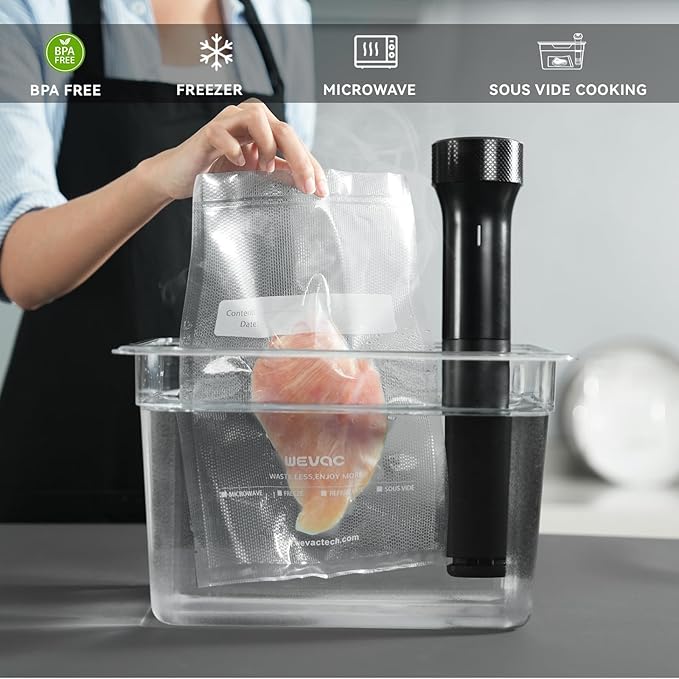 Wevac Vacuum Sealer Bags 11x50 Rolls 2 pack for Food Saver, Seal a Meal, Weston. Commercial Grade, BPA Free, Heavy Duty, Great for vac storage, Meal Prep or Sous Vide