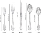 20-piece Silverware Set for 4, 18/10 Stainless Steel Flatware Set, Fine Silverware Set, Serving Utensil Sets, Finely Polished and Dishwasher Safe, Cupid