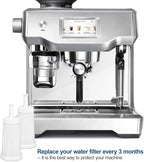 Filter - Replacement Water Filter Compatible with Breville Sage Claro Swiss For Oracle, Barista & Bambino - Compare to Part #BES008WHT0NUC1. Pack of 4（First use without adding coffee powder）