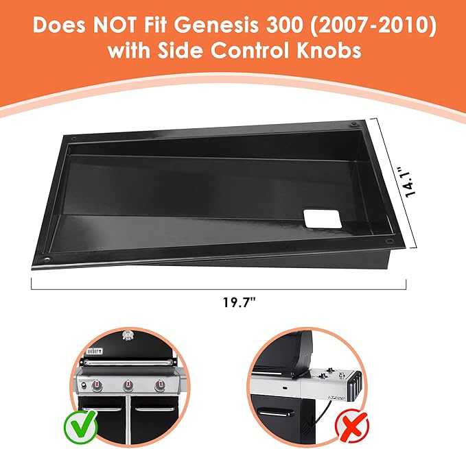 62757 Grease Tray for Weber Genesis 300 Series, Drip Pan Tray for Genesis S310 S320 S330 E310 E320 E330 Drip Pan Grease Tray for Weber Genesis 300 with Up Front Controls