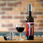 Volkee Wine stoppers vacuum, Wine saver for wine bottles, Wine preserver keep wine fresh, Rescuable wine caps for bottles, Stainless Steel [2 Pack]