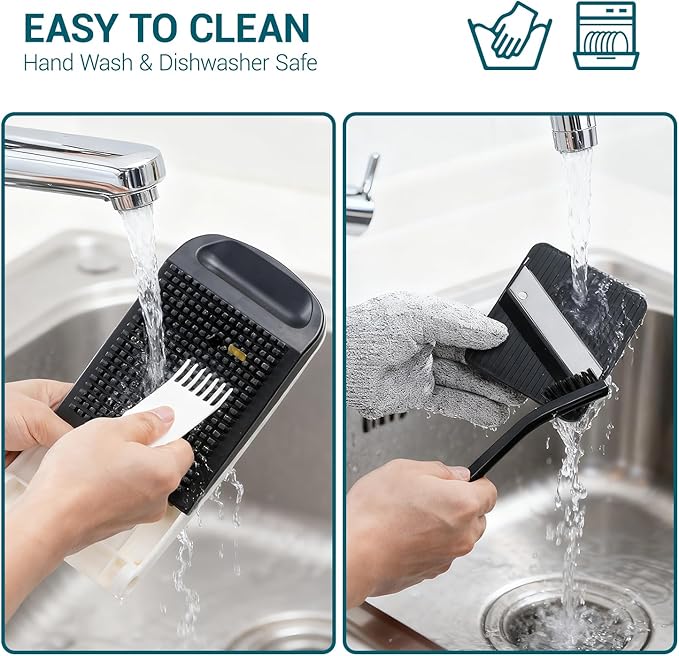 Sopito Vegetable Chopper Heavy-Duty Mandoline Slicer for Kitchen - Multifunctional Onion Potato Food Veggie Fruit Slicer and Cutter with 6 Blades & Container for Onion, Veggies, and Food Preparation