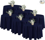 Fitable 6 Pack Navy Tablecloths for Round Tables - 108 Inches in Diameter - Stain Resistant and Washable Table Clothes, Polyester Fabric Table Covers for Wedding, Party, Banquet, Formal Events
