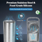 Clear Ice Ball Maker, 2.4" Round Ice cube Mold for Whiskey Stainless Steel & Non-BPA Silicone, Cocktails, Drinks & Bourbon Gifts for Men Woman