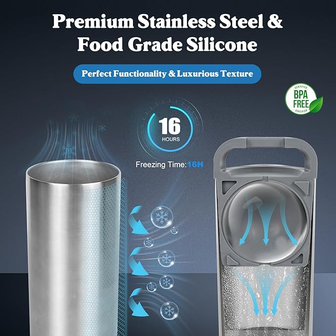 Clear Ice Ball Maker, 2.4" Round Ice cube Mold for Whiskey Stainless Steel & Non-BPA Silicone, Cocktails, Drinks & Bourbon Gifts for Men Woman