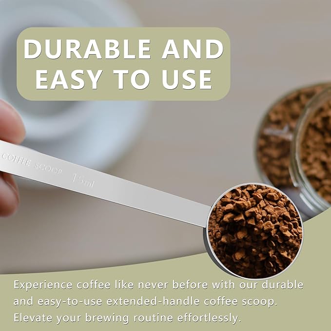 1PCS 1 Tablespoon Coffee Scoop, Long Handle Measuring Spoon, One tbsp (15ml) Stainless Steel Scooper