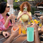 500 Pcs Blue Aqua Coffee Stir Sticks Set Mint Blue Cocktail Straws Coffee Stirrers Holder Acrylic Stir Stick Holder Bar Straws Drink Stirrers for Bar Tea Party Supplies Restaurant Decor 2.7 * 4 Inch