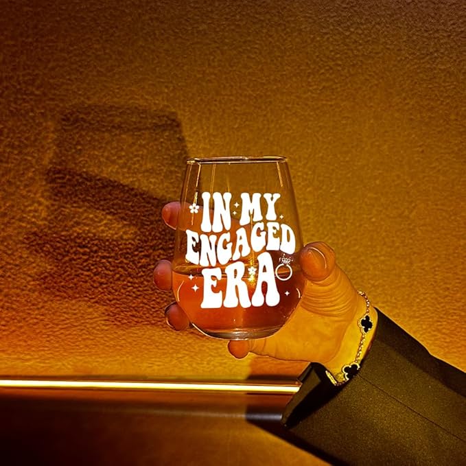 In My Engaged Era Wine Glass, Engagement Gifts for Her Women, Bride to Be Gifts, Engagement Christmas Gifts for Bride, Her Women-121