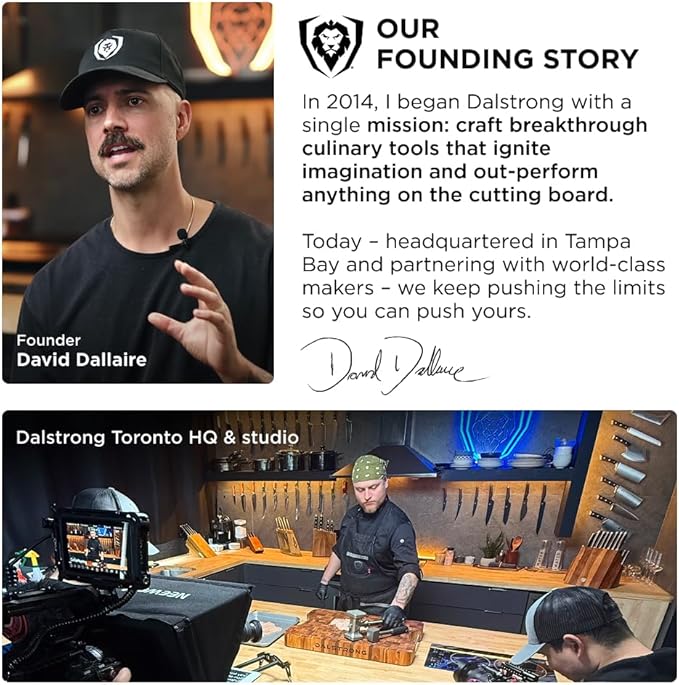 Dalstrong Vanquish Series - 24pc Stainless Steel Knife Set with Block & Kitchen Scissors - Forged High Carbon German Stee l- Knife Set w/POM Black Handle - NSF Certified