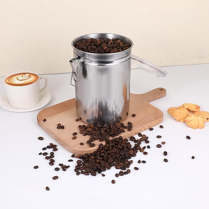 3 Pack Stainless Steel Canister Set Kitchen Airtight 62 oz Container Sets with Lids and Clamp Metal Containers for Coffee Sugar Flour Tea Spice