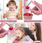 Cherry Pitter Tool, Cherry Stone Remover, Cherry Corer, Pink, ABS Plastic & Stainless Steel Handle