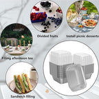 200 Pack 1 lb Rectangular Disposable Aluminum Foil Pan 16 oz Take Out Food Containers with Clear Plastic Dome Lids, for Catering, Baking, Roasting Food