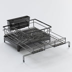 Large Dish Drying Rack - Expandable Dish drainers for Kitchen Counter,Over The Sink Dish Drainer Drying Rack,Rustproof Dish Drainer with Utensil Holder and Drainboard
