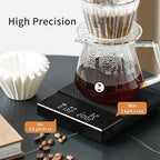 TIMEMORE Coffee Scale Basic 2.0 Electronic Espresso Scale with with Timer,2000 Grams and Water Flow Rate and Timer Function, Free Switching of Ounce/kg Units