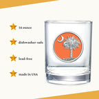 Heritage Pewter Palmetto Double Old Fashion | Double Rocks Glass 14 OZ for Liquor | Expertly Crafted Pewter Glass