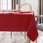 Softalker Rectangle Tablecloth, Waterproof & Stain Resistant Table Cloths Wrinkle Free Fabric Washable 210GSM Polyester Table Cover for Dining/Party/Outdoor - 52 x 70 inch,Red