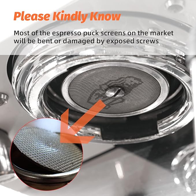 MHW-3BOMBER 58.5mm Espresso Puck Screen 2 Packs Metal Espresso Filter Reusable Coffee Filters for 58mm Portafilter Basket 0.8mm Thickness Titanium Coating Black FG7012-OS