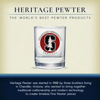 Heritage Pewter Stanford Double Old Fashion | Double Rocks Glass 14 OZ for Liquor | Expertly Crafted Pewter Glass