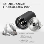 TIMEMORE Chestnut C3 ESP Manual Coffee Grinder, Stainless Steel S2C Portable Conical Burr Hand Coffee Grinder, Adjustable Grind Setting for Espresso to French Press - Black