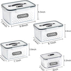 4 Pack Large Fruit Storage Containers for Fridge with vent holes and handle，Airtight Food Storage Containers Keep Fruits, Vegetables, Berry, Fresh longer,BPA-free Fridge Storage Container with Lid