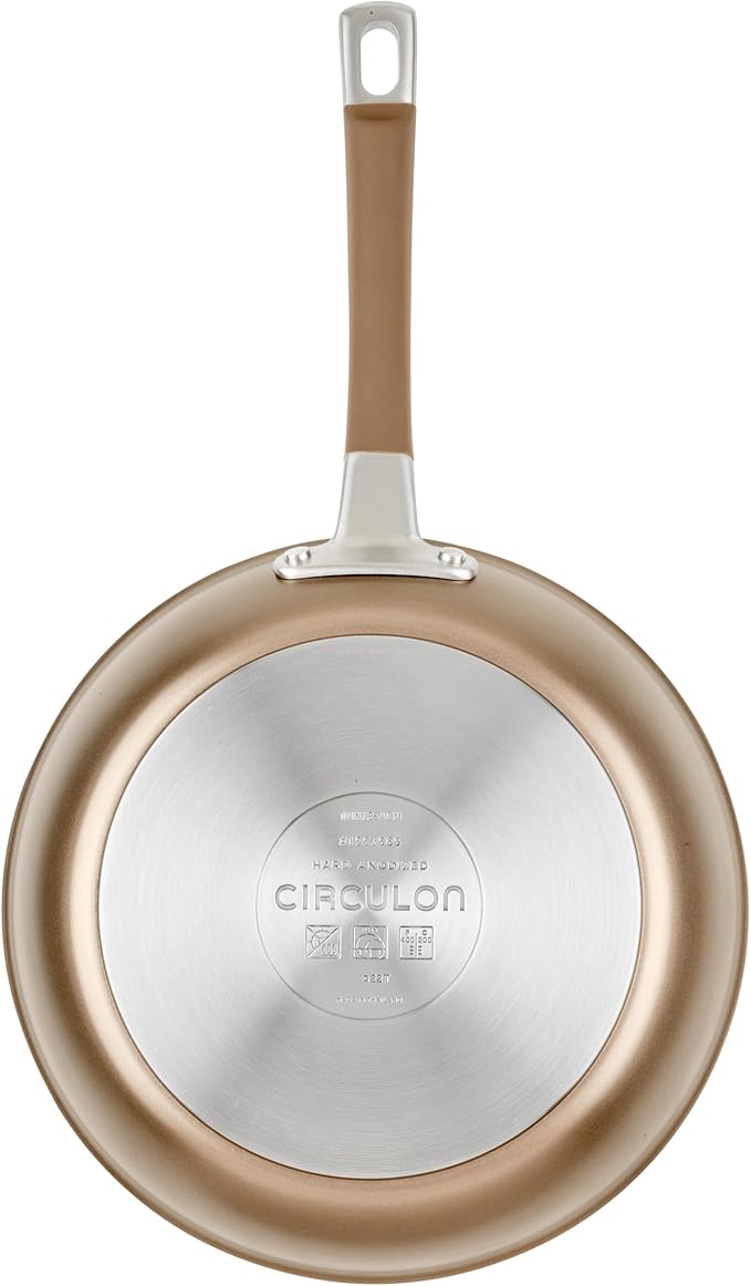 Circulon Premier Professional Hard Anodized Nonstick Cookware Induction Pots and Pans Set, 12 Piece, Bronze
