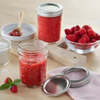 Mason Jar Lids and Rings 24Pcs Wide Mouth Canning Lids for Ball, Kerr Jars - Split-Type with Leak proof & Airtight Seal, Metal - Food Grade Material Silver/86 MM