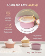 Moyuum Silicone Microwave Steamer | Made in Korea, Baby Food Maker Bowl with Lid, Egg and Vegetable Steam Cooker, Japanese Donabe Inspired Cooking Pot, Dishwasher Safe(Large, Violet)