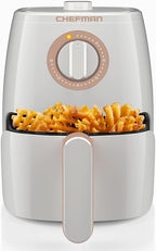Chefman TurboFry 2-Quart Air Fryer, Dishwasher Safe Basket & Tray, Use Little to No Oil For Healthy Food, 60 Minute Timer, Fry Healthier Meals Fast, Heat And Power Indicator Light, Temp Control, White