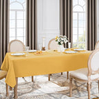 Softalker Rectangle Tablecloth, Waterproof & Stain Resistant Table Cloths Wrinkle Free Fabric Washable 210GSM Polyester Table Cover for Dining/Party/Outdoor - 60 x 84 inch, Gold