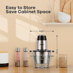 GANIZA Food Processors, Electric Food Chopper with Meat Grinder & Vegetable Chopper - 2 Bowls (8 Cup+8 Cup) with Powerful 450W Copper Motor - Includes 2 Sets of Bi-Level Blades for Fruits/Meat/Nuts