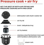 Instant Pot Pro Crisp 11-in-1 Air Fryer and Electric Pressure Cooker Combo with Multicooker Lids that Air Fries, Steams, Slow Cooks, Sautés, Dehydrates, & More, Free App With Over 800 Recipes, 8 Quart