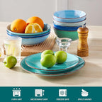 vancasso Bonita Salad Plates, 8.5 inch Small Dinner Plates Set, Ceramic Dessert Plate Serving Dishes Set of 6, Microwave, Oven and Dishwasher Safe, Assorted Color