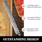 Sunnecko 12 Inch Carving Knife,Ultra Sharp High Carbon German Stainless Steel Brisket Slicing Knife for BBQ, Roasts, Turkey