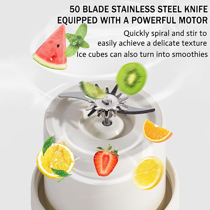 Portable Smoothie Blender for Smoothies & Shakes 46oz 1400ML USB Charging Cordless Powerful Blades Blending Portable Juice Cup Blender for Small Ice Fruit Vegetable Crush Kitchen Gym Outdoor