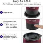 Nextmug Ultra - Temperature-Controlled, Self-Heating Travel Mug (Burgundy - 24 oz.)