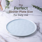 LERATIO Dinner Plates,10.5 inch Ceramic Plates Set of 6,Handmade Porcelain Plates for kitchen with Wavy Edge,Microwave & Dishwasher & Oven Safe,Light weight & Scratch Resistant Dishes Set