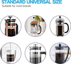 Standard Universal Design 34 oz French Press Replacement Glass Beaker, Fits Most Brands French Press Coffee Makers (1Quart / 1000ml / 5-6 Cup) Coffee Press Borosilicate Glass Water Bottle