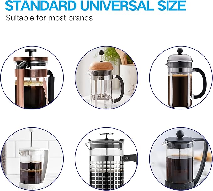 Standard Universal Design 34 oz French Press Replacement Glass Beaker, Fits Most Brands French Press Coffee Makers (1Quart / 1000ml / 5-6 Cup) Coffee Press Borosilicate Glass Water Bottle (Grey)