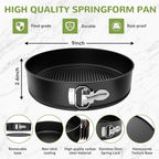9 Inch Springform Pan with Removable Bottom, Non-stick Round Spring Form Cake Mold Cheesecake Pan For Baking