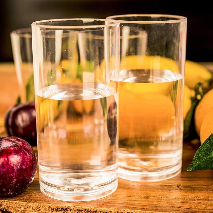 AOYITE 20-ounce Plastic Tumblers Dishwasher-Safe Premium Quality Juice Water Glasses BPA-free Clear Set of 6 Drinking Cups