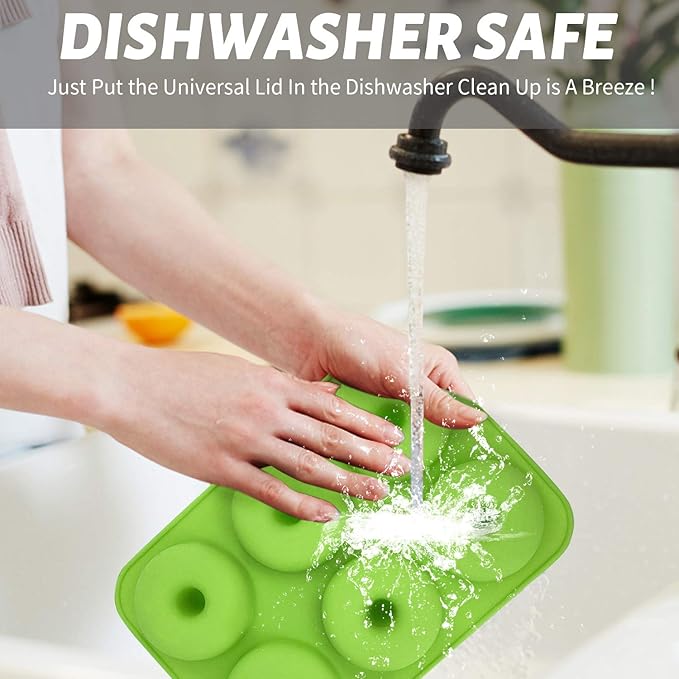 Anaeat 3 Pack Donut Pan Silicone Baking Mold, Just Pop Out! Non-Stick Doughnuts Baking Pans BPA Free for 6 Full-Size Donuts, Muffin, Cake Biscuit Bagels - Oven & Dishwasher Safe (Multicolor)