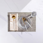 LEXMORE PVC Woven Placemats 8 PCS Wipeable Indoor/Outdoor Table Mats Washable Vinyl Place Mats for Dining Table, Set of 8-Cappuccino