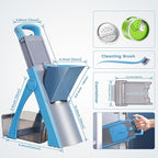 Upgrade Safe Mandoline Slicer Plus for Kitchen, SupMaKin Bigger Port Vegetable Food Potato Chopper, Adjustable Thickness, Julienne & Dicer With Vegetable Spiralizer (LightBlue)