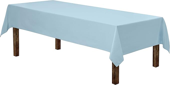 Gee Di Moda Rectangle Tablecloth - 60 x 126 Inch Baby Blue Table Cloth for 8 Foot Rectangle Table - Heavy Duty Washable Fabric - for 8 Ft Buffet Table, Holiday Party, Dinner, Wedding & Baby Shower