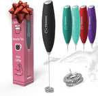 Elementi Milk Frother Wand - Easy to Use Handheld Electric Stirrer for Powder Drinks, Durable & Powerful Coffee Whisk & Protein Powder Mixer Wand, Hand Frother, Coffee Stirrers Electric Mini (Black)