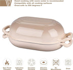 Enameled Cast Iron Sourdough Bread Oven, Dutch Oven, Loaf Cast Iron Bread Pan for Homemade Bread Baking, Meatloaf Pan with Lid, 5QT, Latte