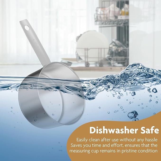 1PCS 1/3Cup(80ml) Stainless Steel Measuring Cup, Single Metal Scoop for Wet and Dry Ingredients, Great Kitchen Gadgets for Cooking