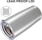 20 oz Tumbler with Lid Stainless Steel Insulated Tumblers Bulk Double Wall Vacuum Cups Powder Coated Travel Mug Keep Drinks Cold and Hot, Stainless Steel, 4 Pack