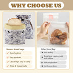 2 Pack Reusable Beeswax Bread Bag,Large Linen Sourdough Bread Bags,Freshness Can be Refrigerated Storage Sourdough Bags